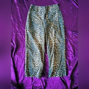 Leopard Print Wide-Leg Pants